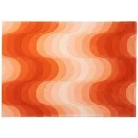 Rectangular Rug with Organic Pattern - Orange