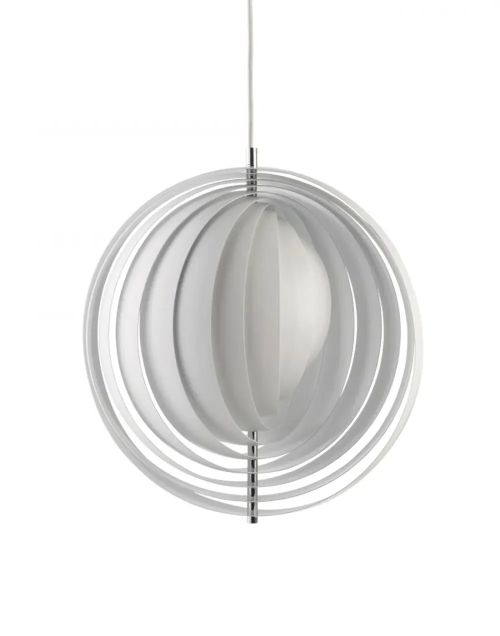 Small Pendant Light with Lamellae - White, Metal