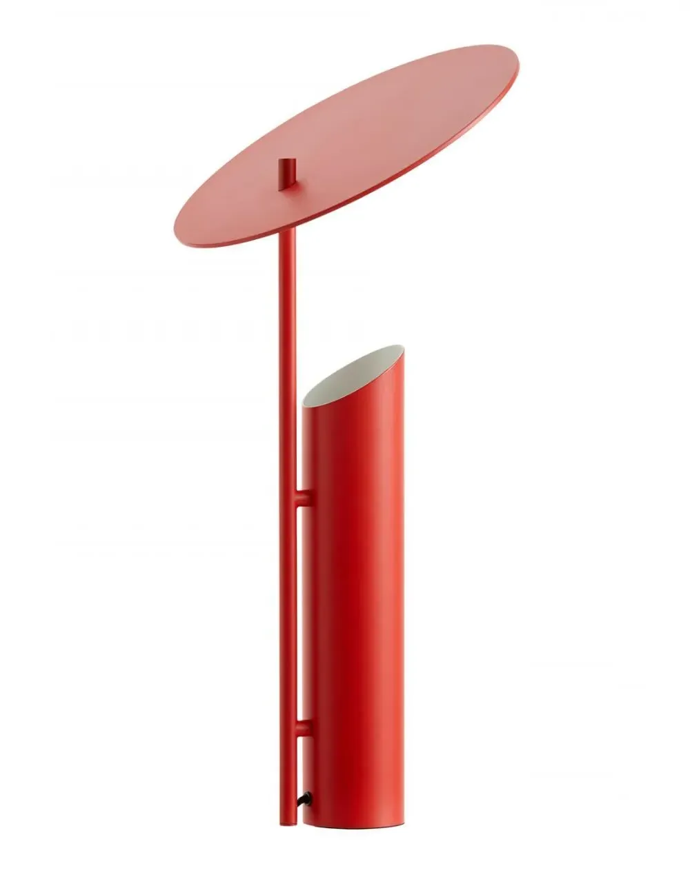 Table Lamp with Disc Shade - Red