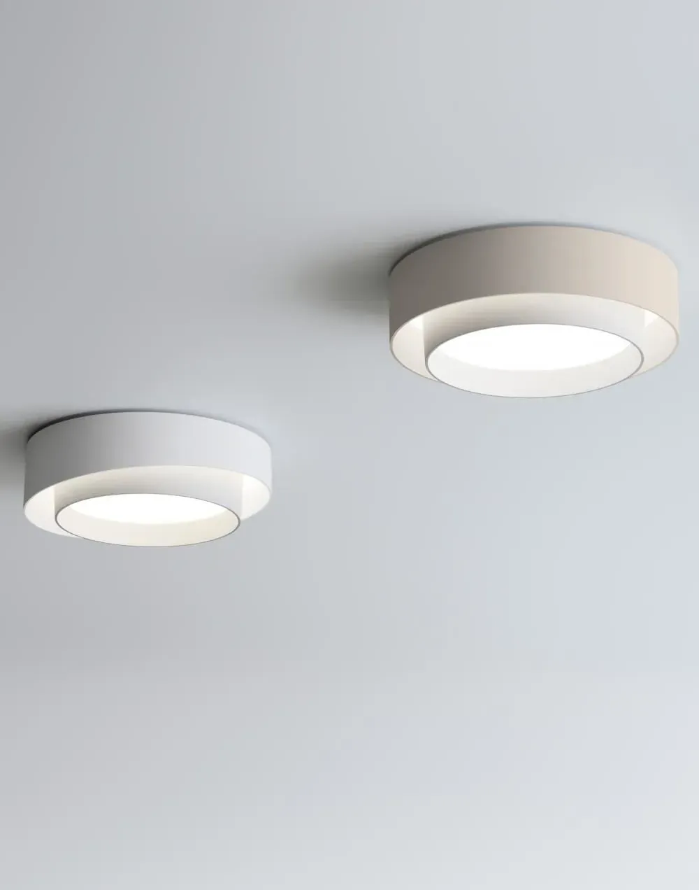 Ceiling Light with LED - White, Matt Lacquer