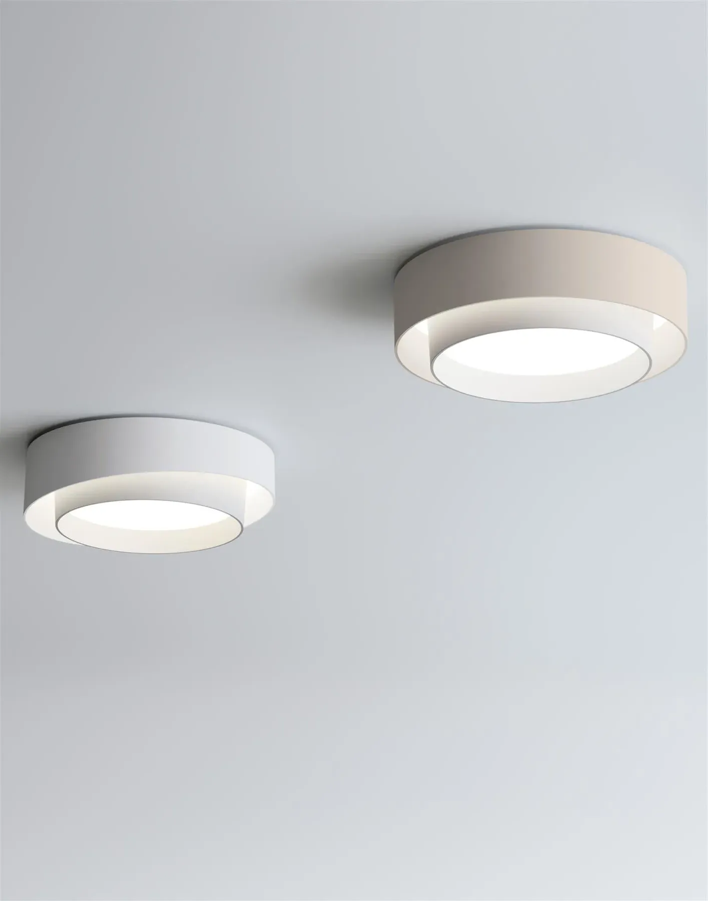 Ceiling Light with LED - White, Matt Lacquer