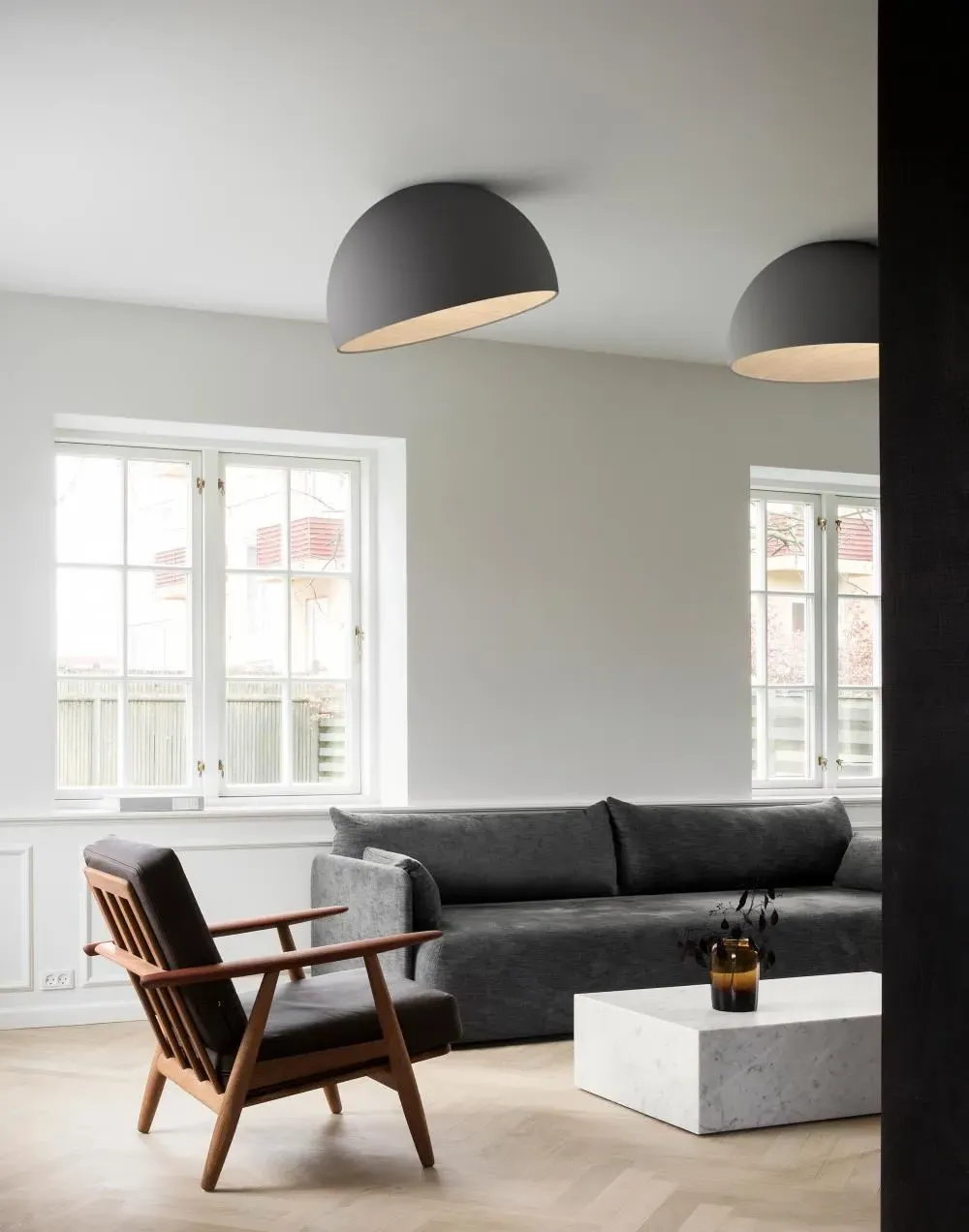 Duo Ceiling Light Surface Mount - Graphite, Oak