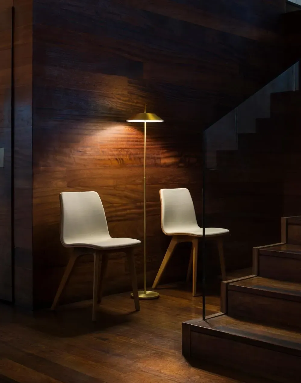 Floor Lamp with Touch Dimmer - Gold, Steel