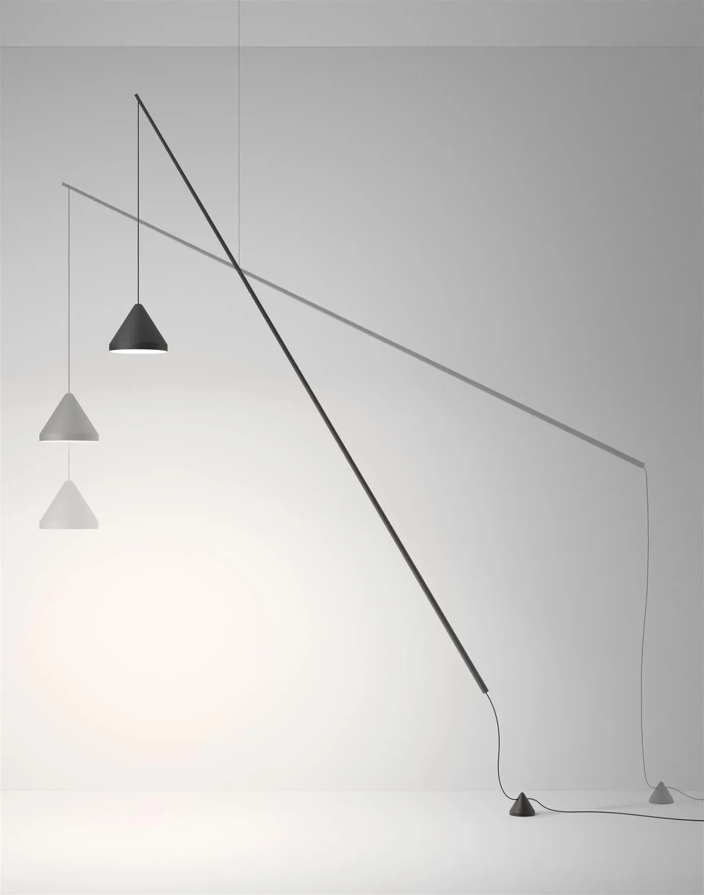 Floor Light with Adjustable Shades - White