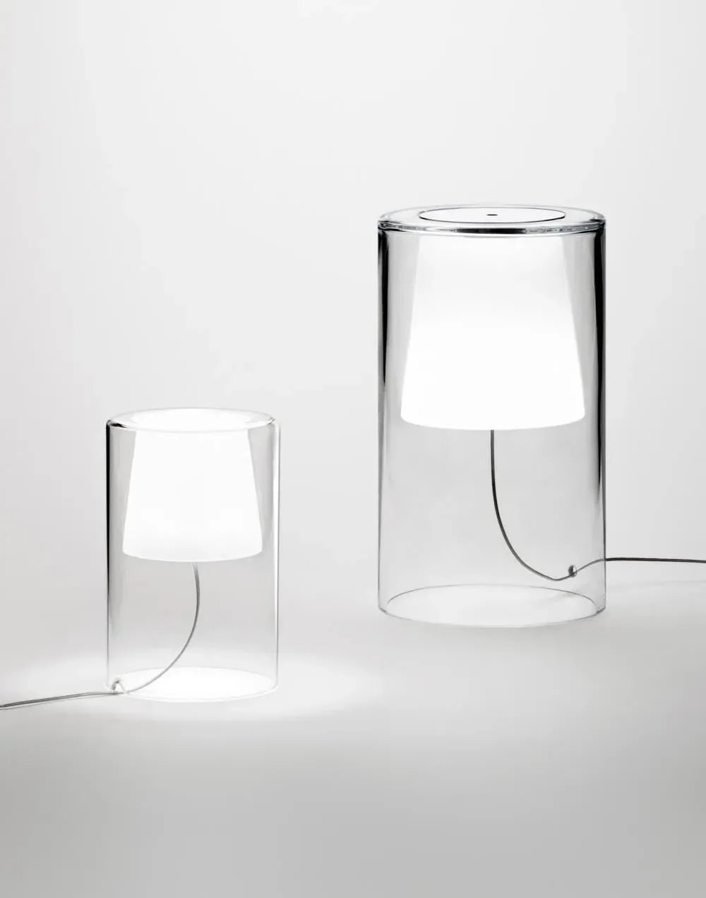 Large Table Lamp with Hidden Light - Glass
