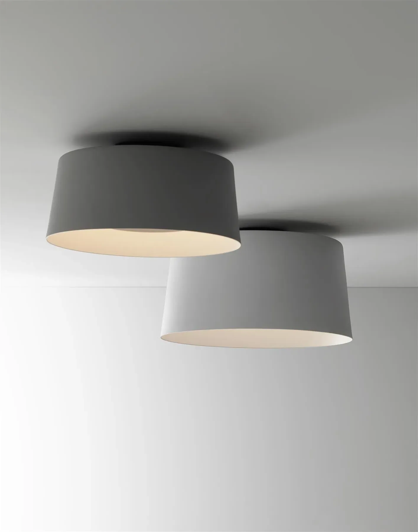 Large Tube Ceiling Light - Light Grey