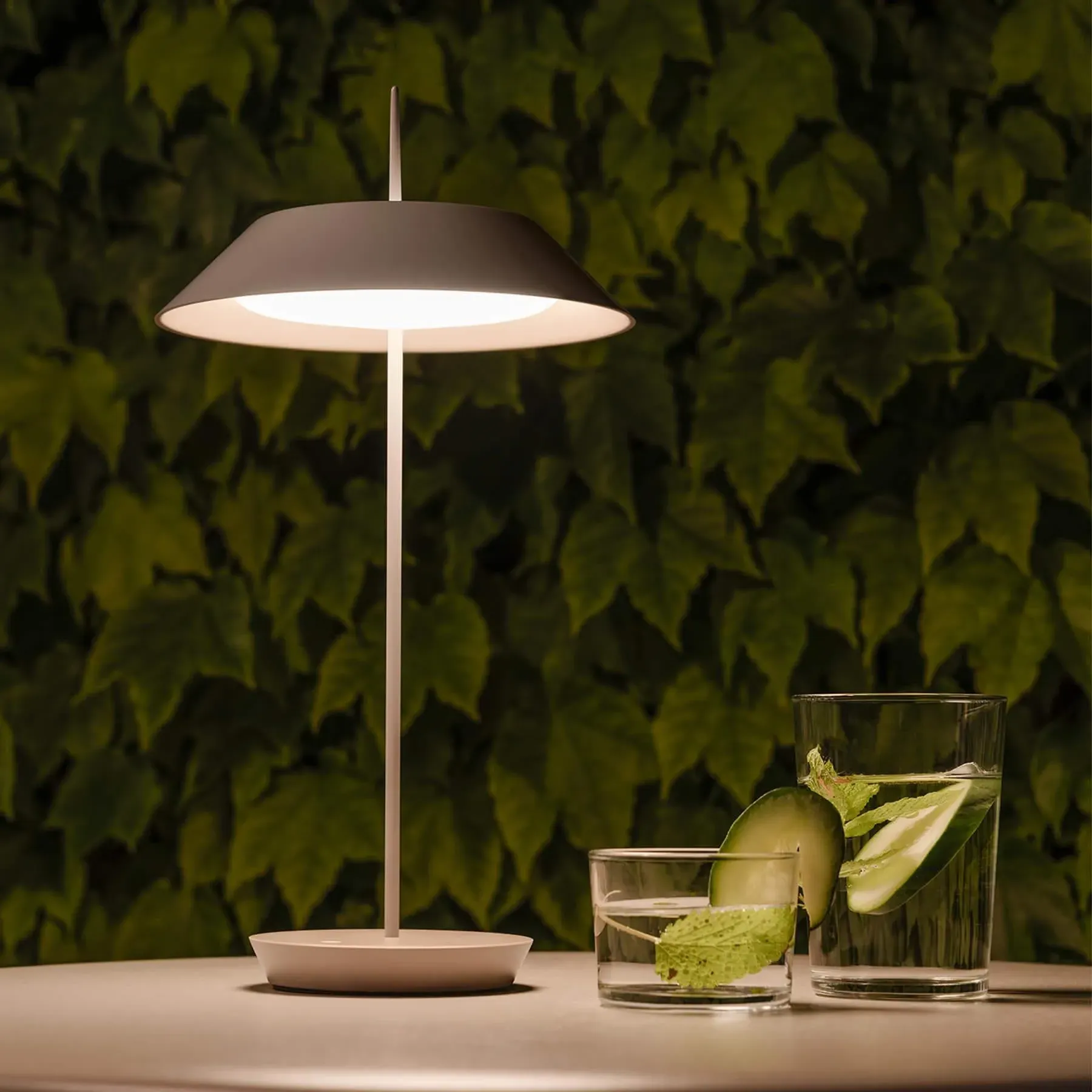 Mini Table Lamp with Dimmer - Beige, Metal