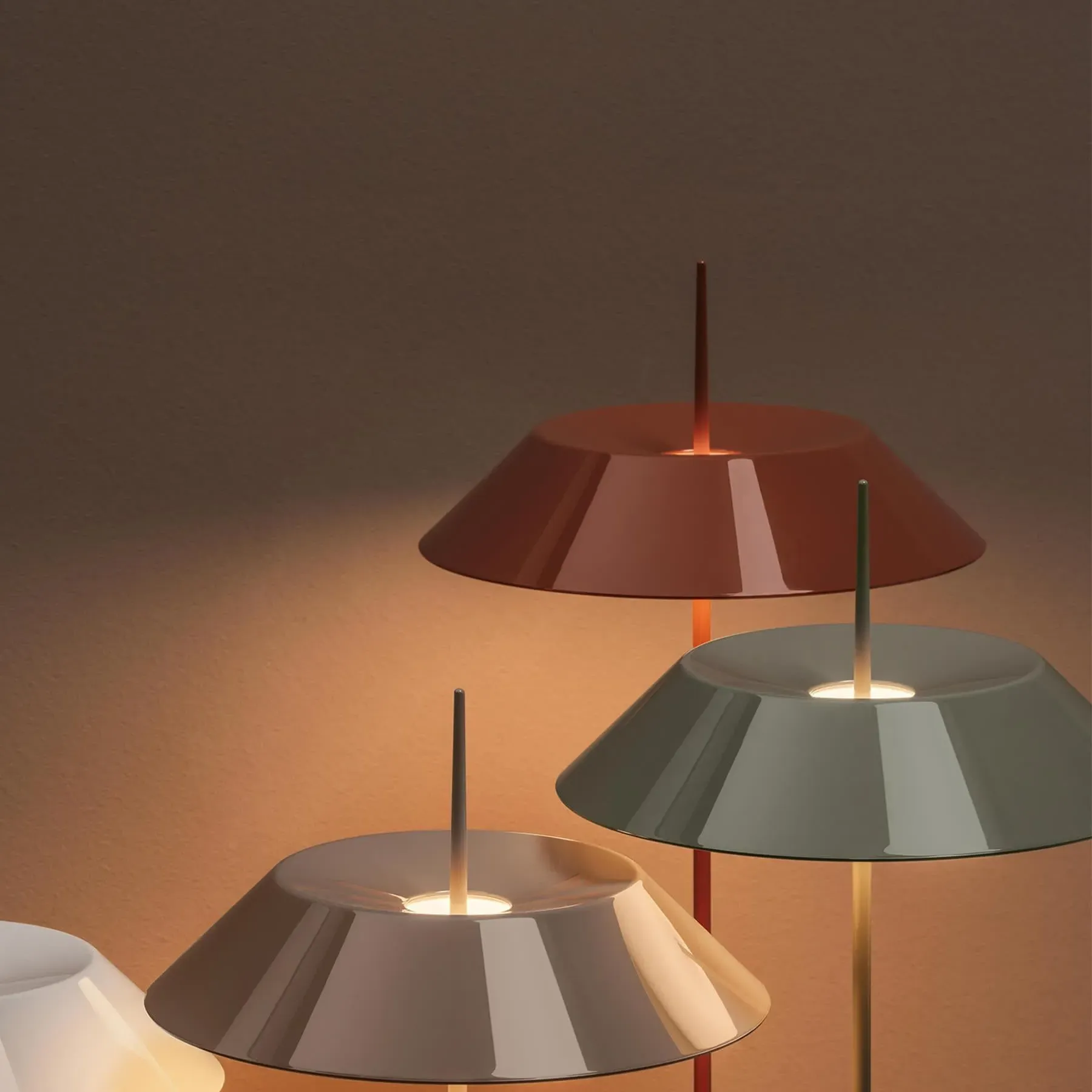 Mini Table Lamp with Dimmer - Terra Red, Metal