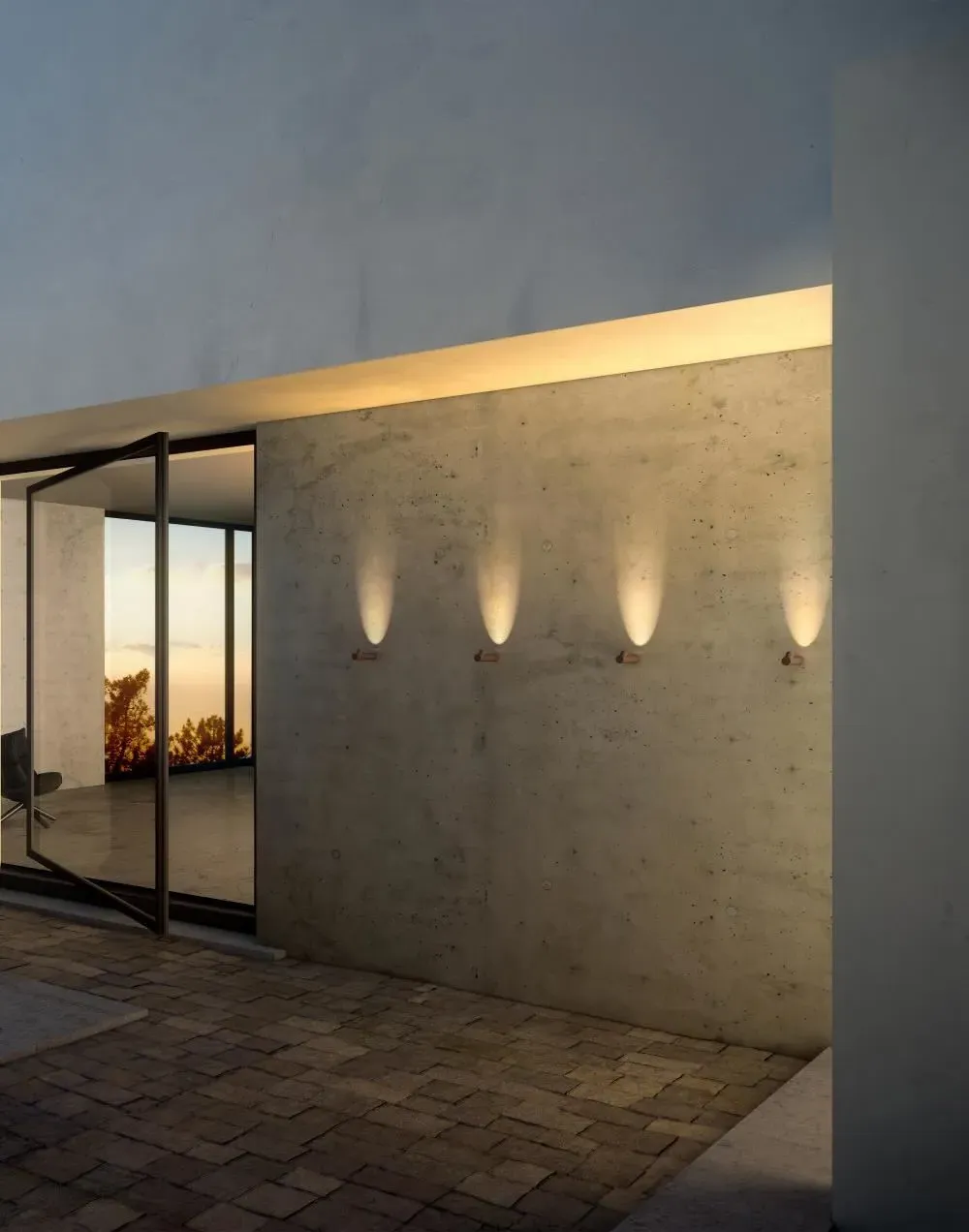 Outdoor Wall Light with LED - Off-White