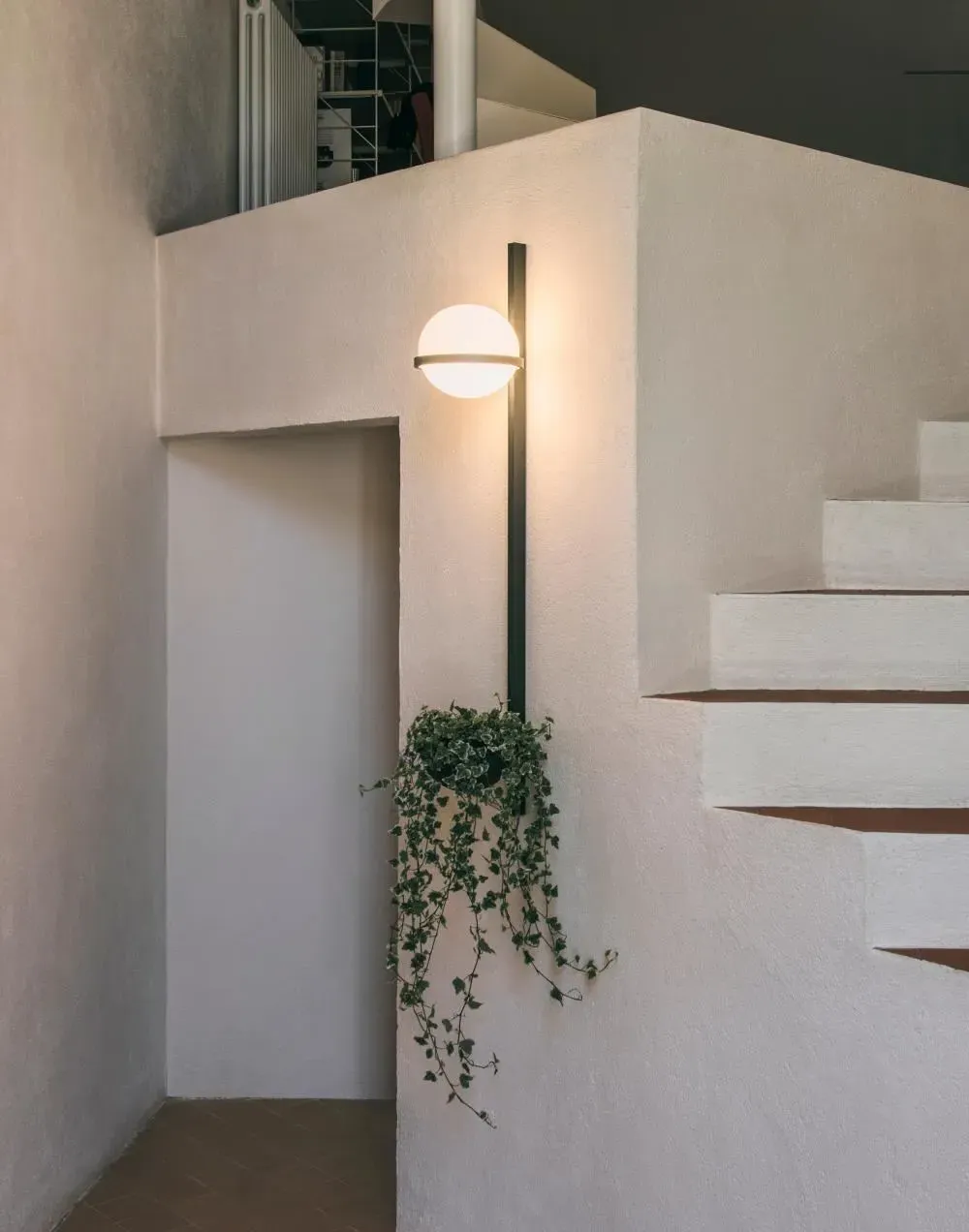 Palma Wall Light with Plant Holder - White, Steel