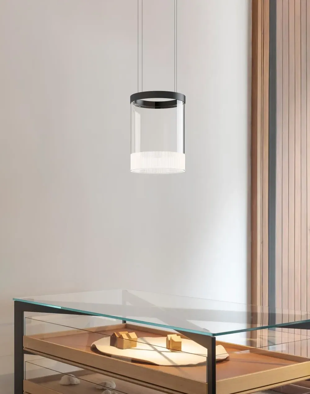Pendant Light with Glass Tube - Clear Glass