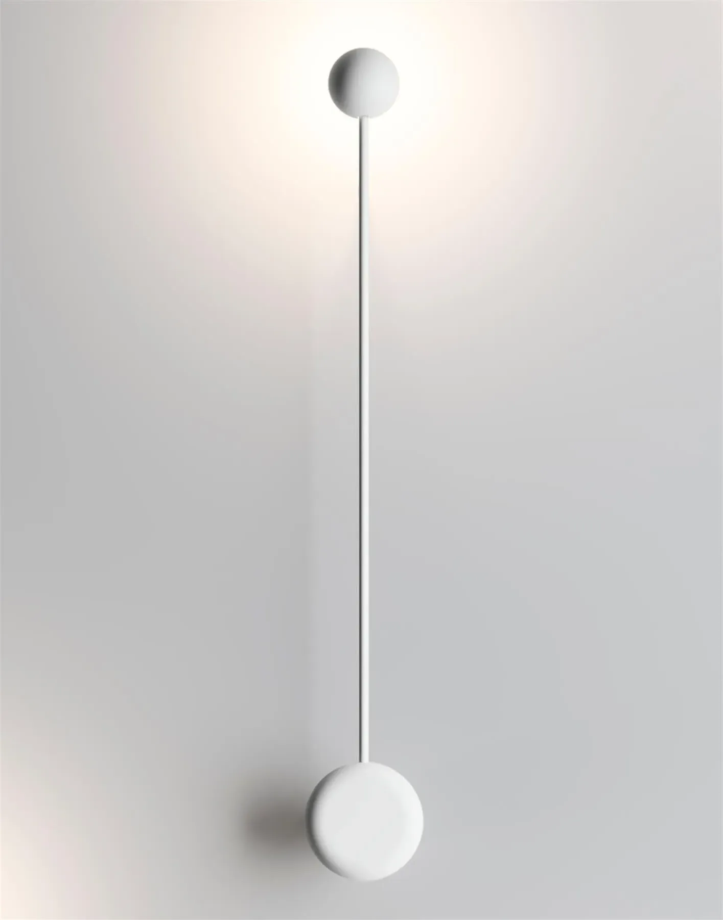 Pin Wall Light with Adjustable Diffuser - White