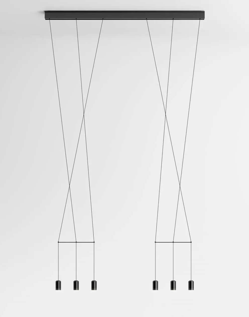 Small Linear Pendant Light - Black, Metal image