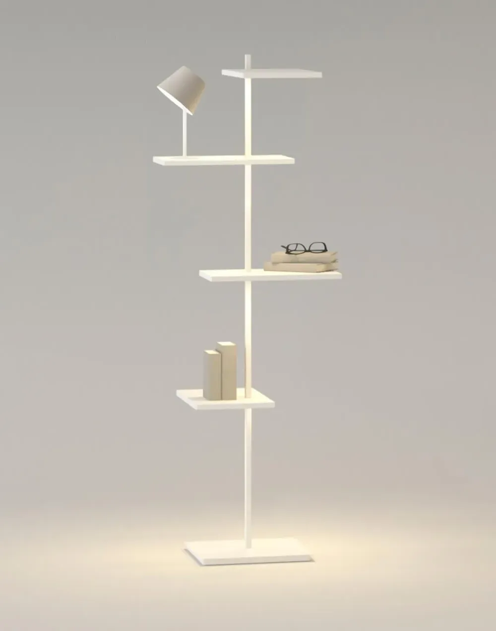 Suite Floor Light with Shelves - White image