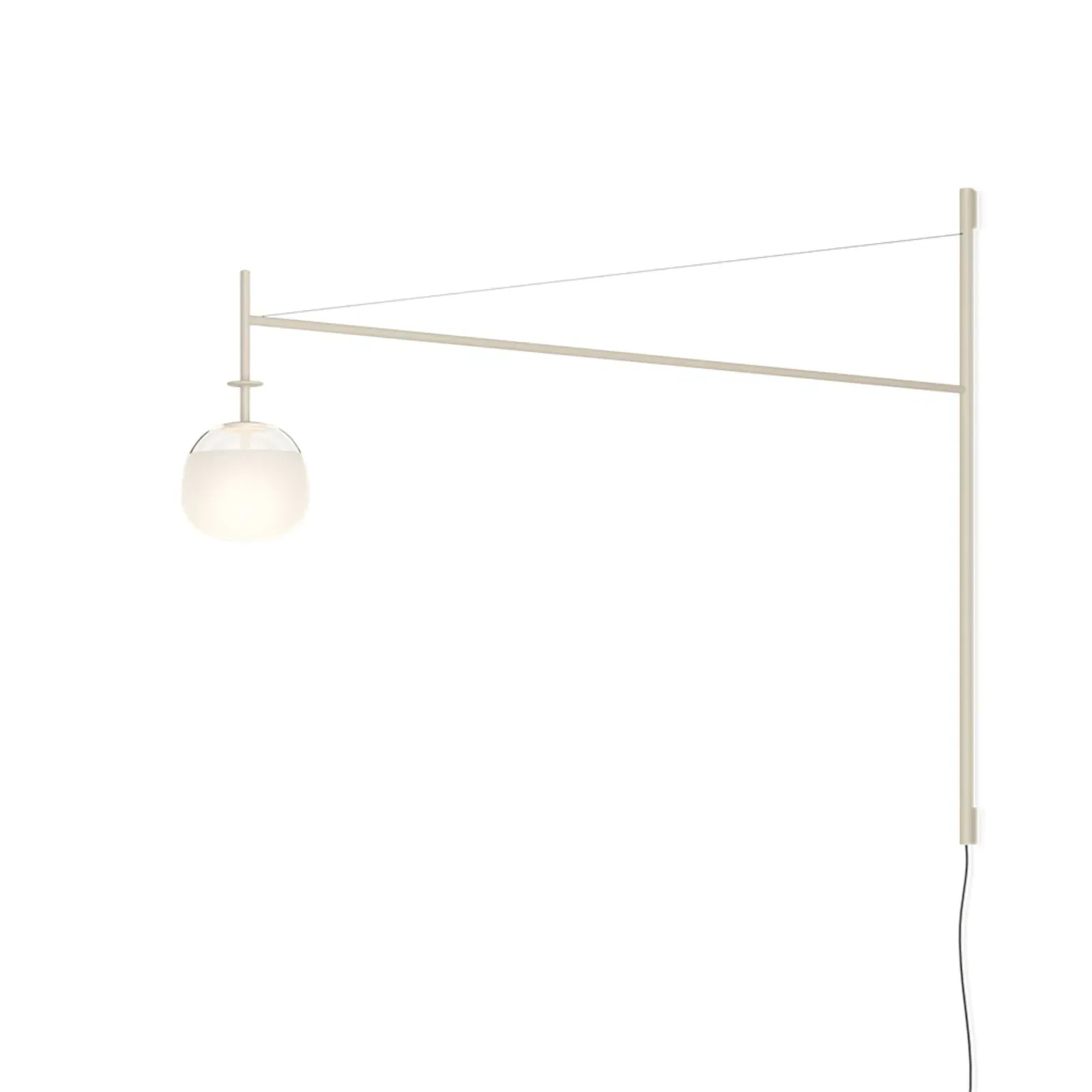 Tempo Wall Light with Adjustable Arm - Terra Red, Glass