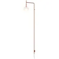 Tempo Wall Light with Adjustable Arm - Terra Red, Glass