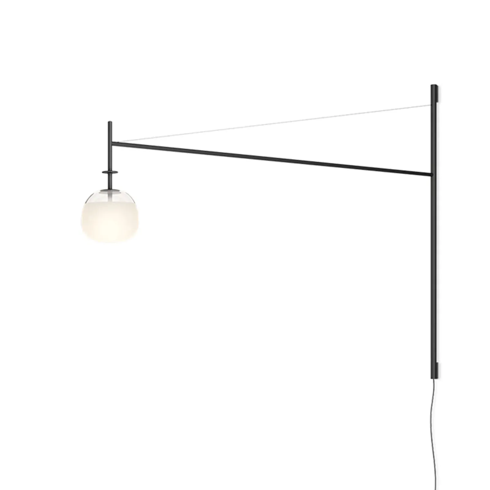 Wall Light with Adjustable Arm - Graphite, Glass