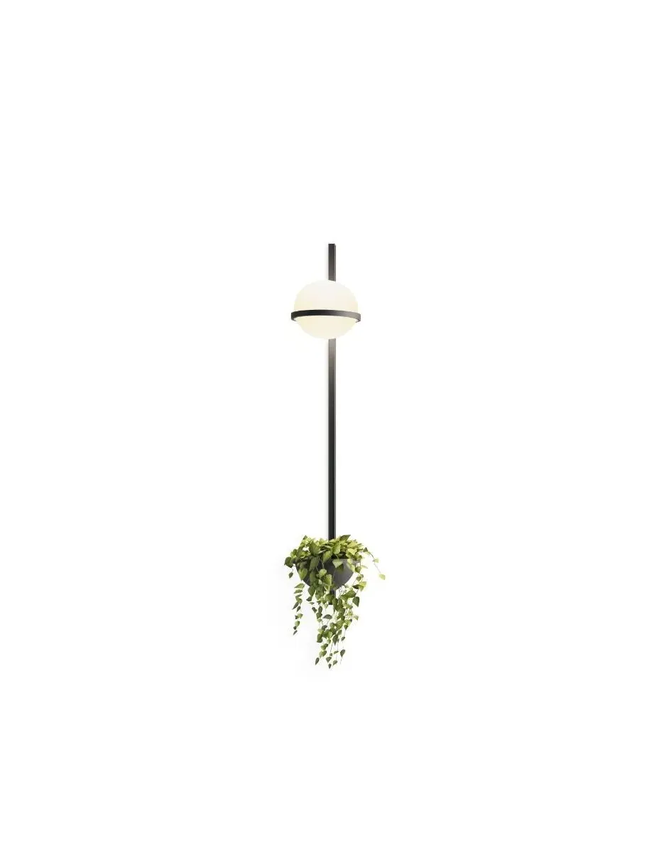 Wall Light with Plant Holder - White, Steel