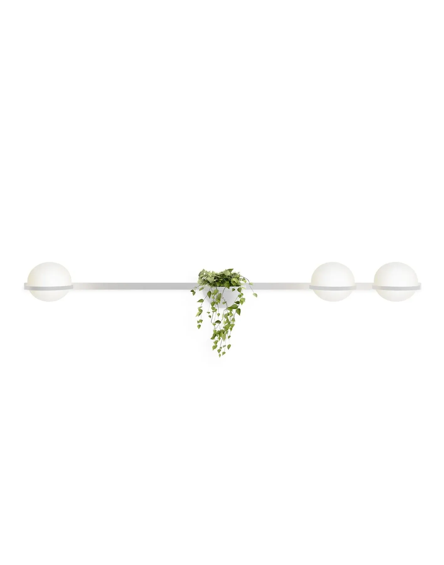 Wall Light with Plant Holder - White, Steel image