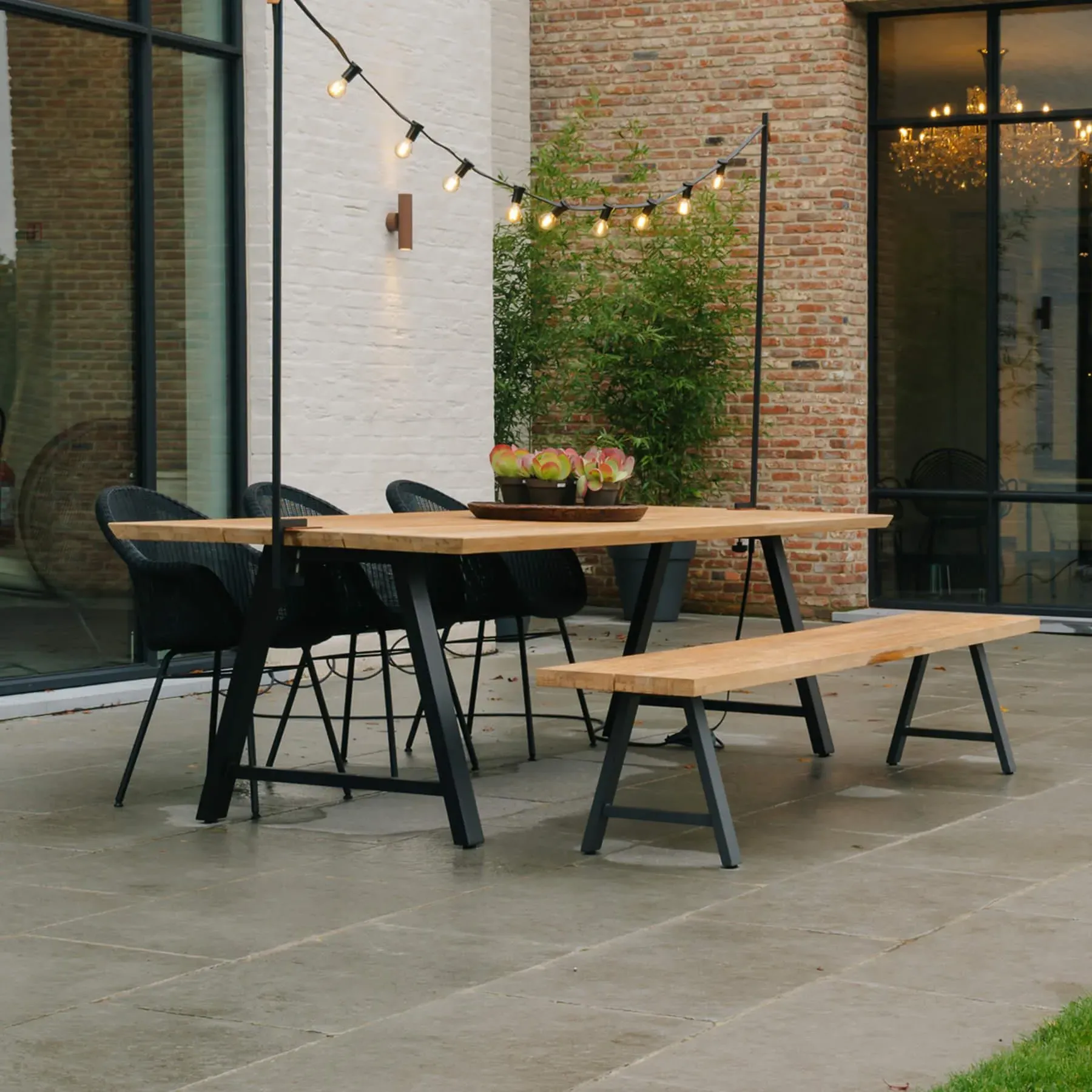 Dining Chair with A Base - Old Lace, Steel