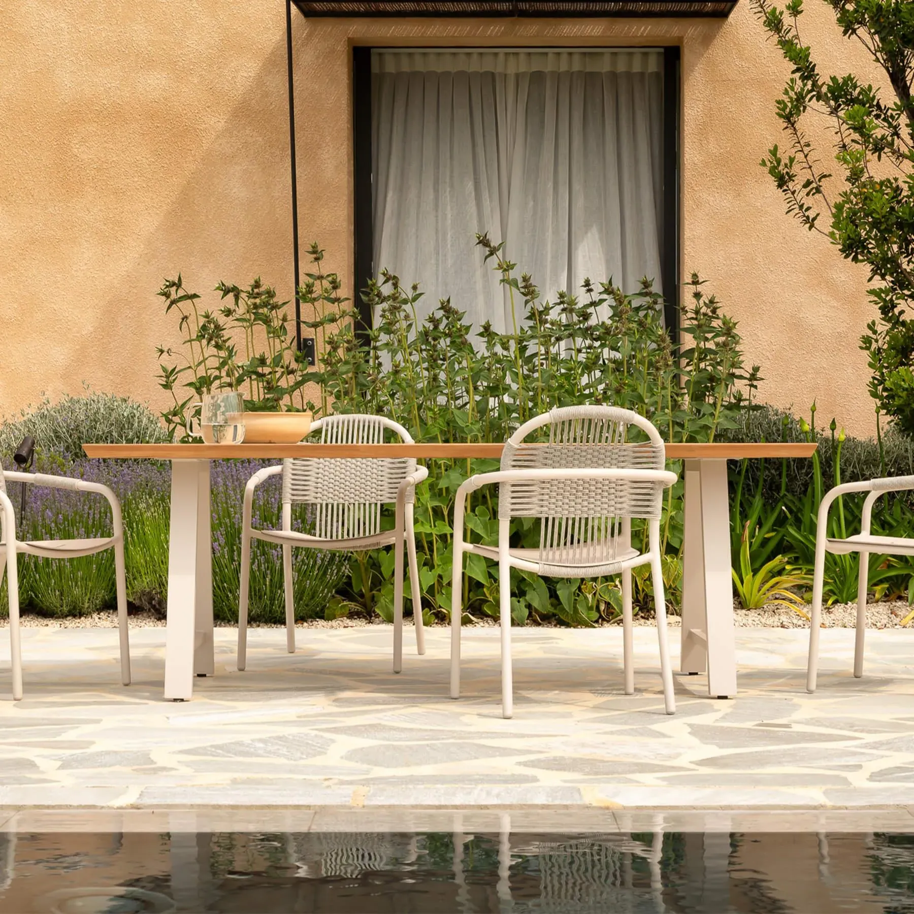 Garden Dining Armchair - Fossil Grey, Aluminium