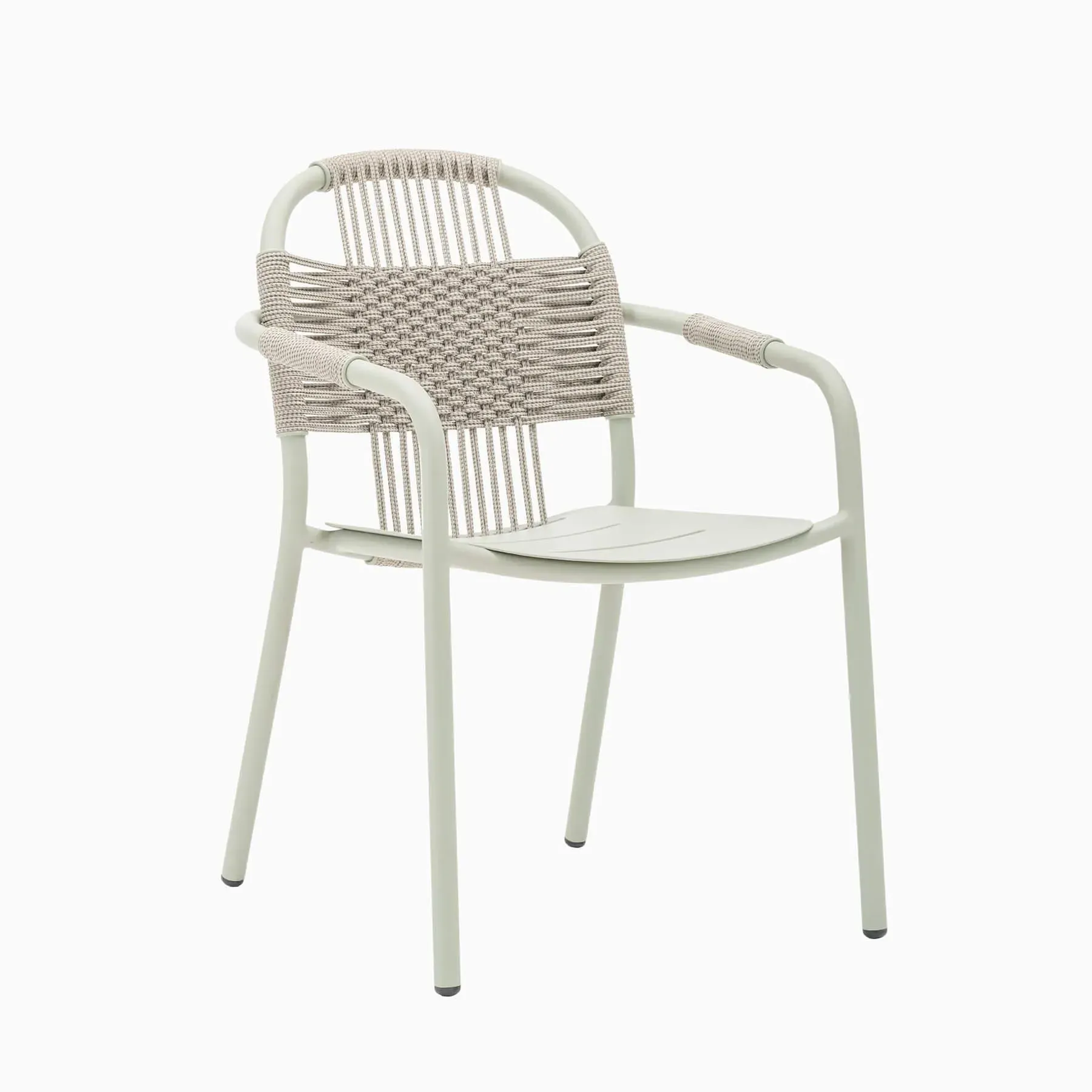 Garden Dining Armchair - Sage Green, Aluminium