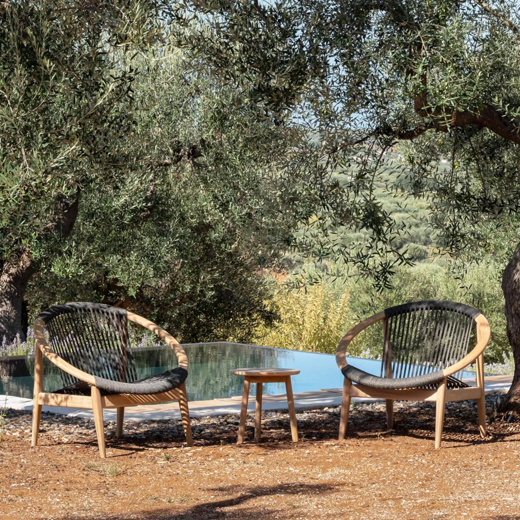 Garden Lounge Chair - Anthracite, Rope