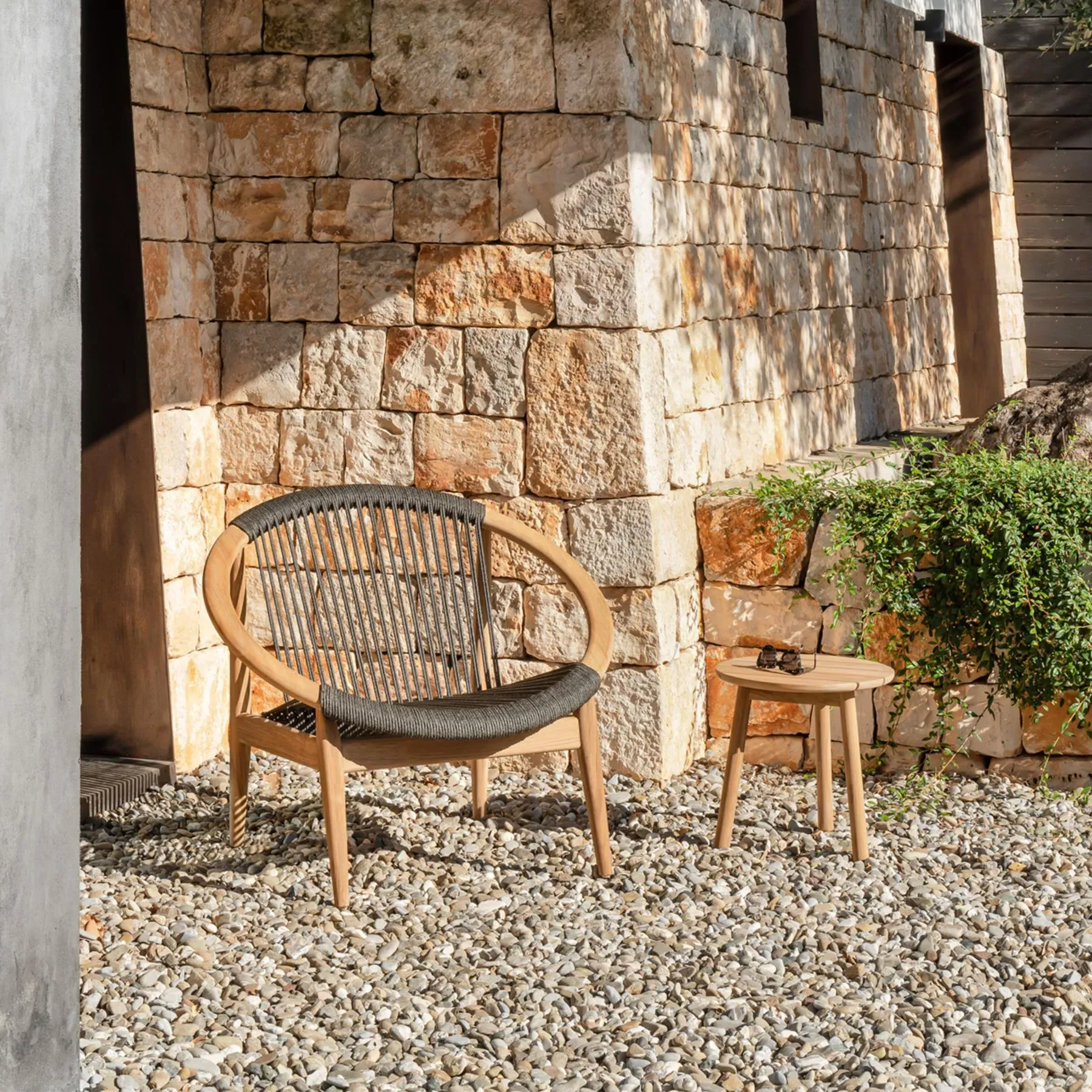 Garden Lounge Chair - Anthracite, Rope