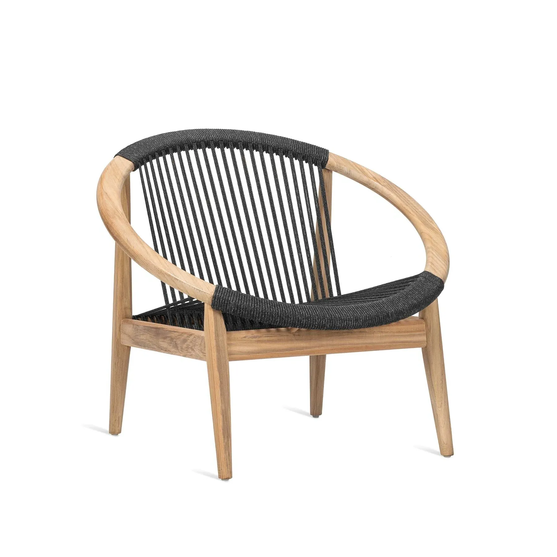 Garden Lounge Chair - Black, Teak