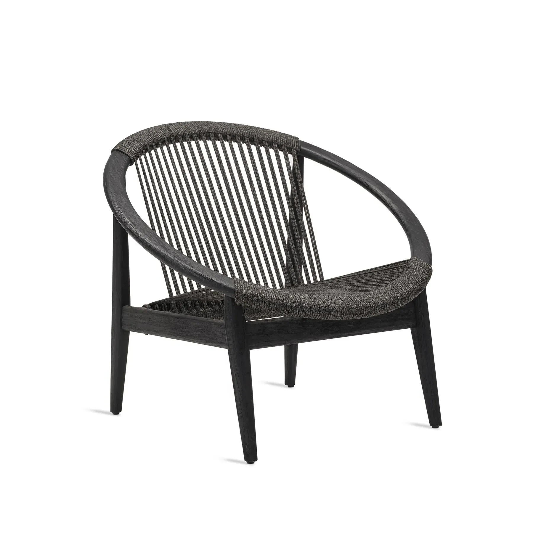 Garden Lounge Chair - Black, Teak