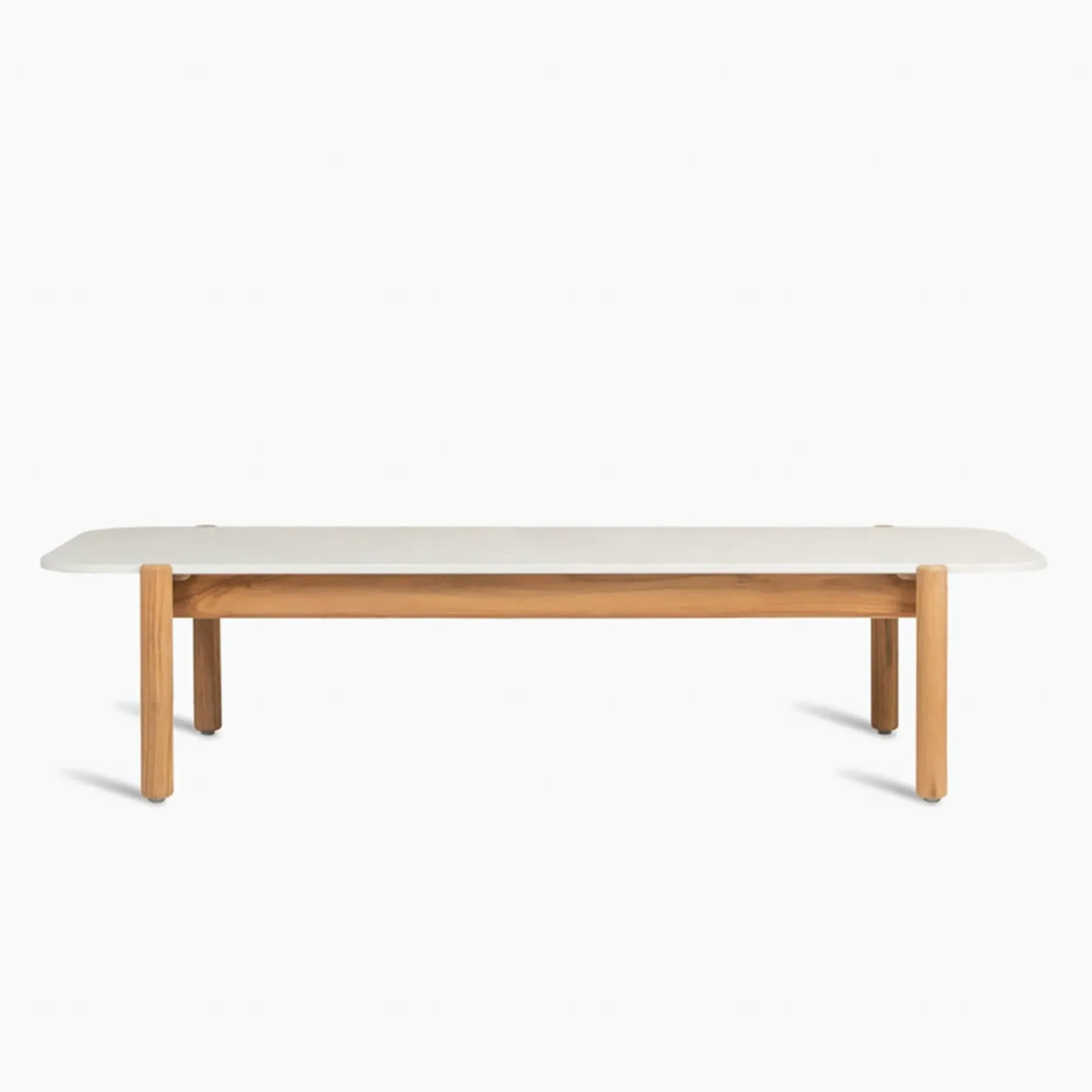 Long Garden Coffee Table - Teak, Ceramic