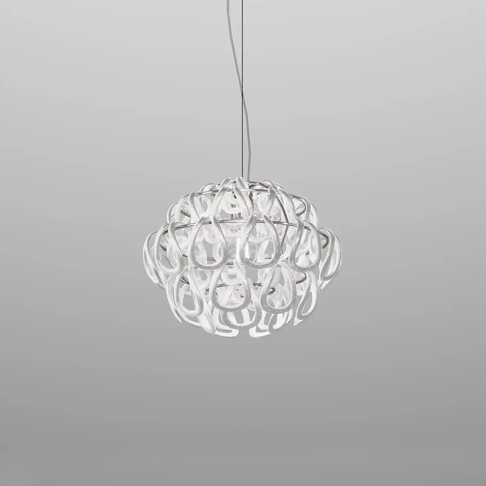 35cm Pendant Light Chain Design - White, Glass