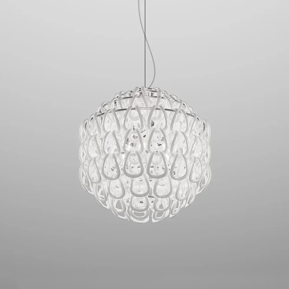 50cm Pendant Light - Black, Handmade Glass