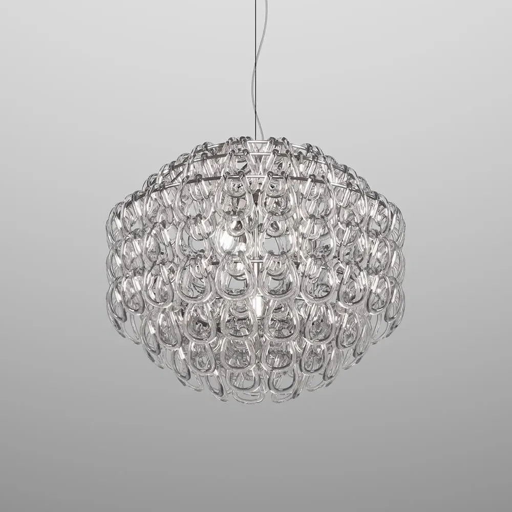 65cm Pendant Light Chain Design - White, Glass