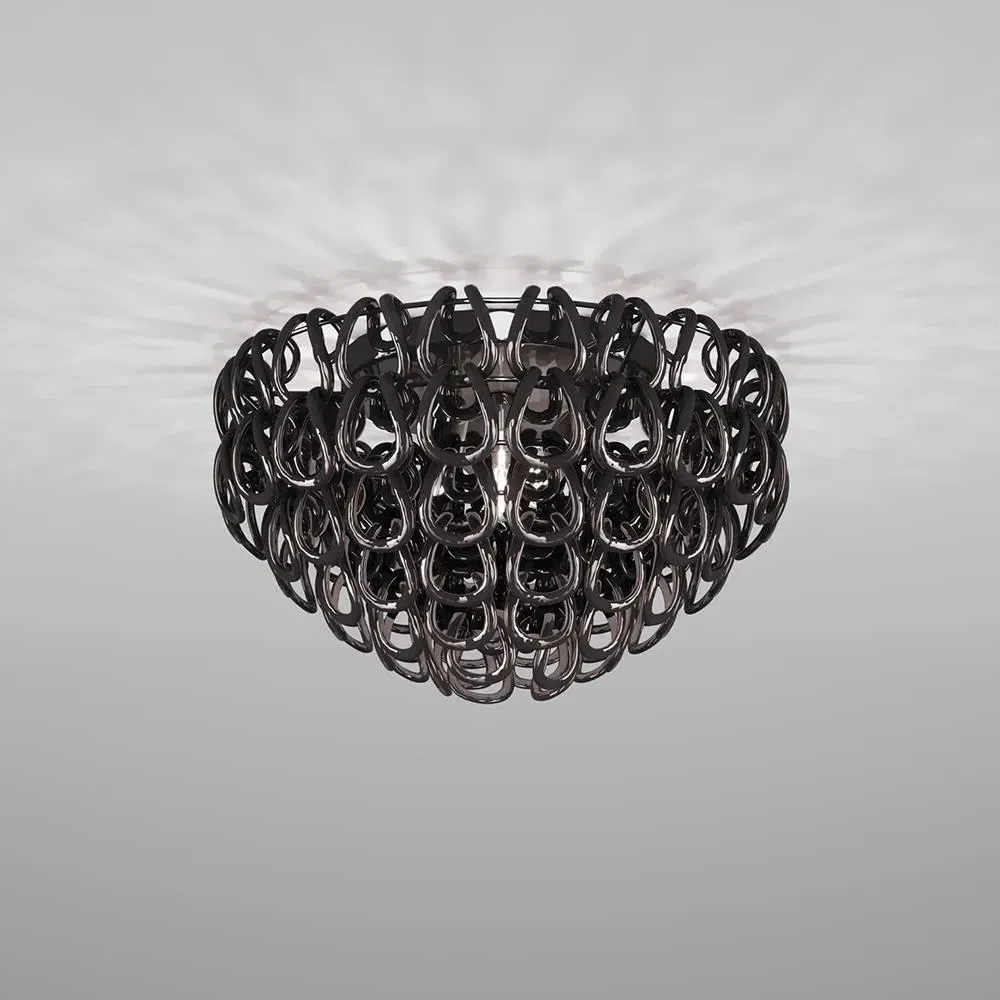 Ceiling Light with Glass Links - Black image