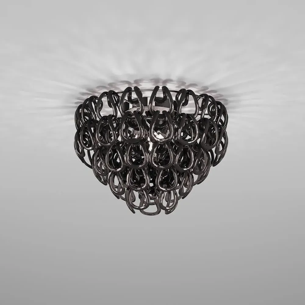Ceiling Light with Glass Links - Black image