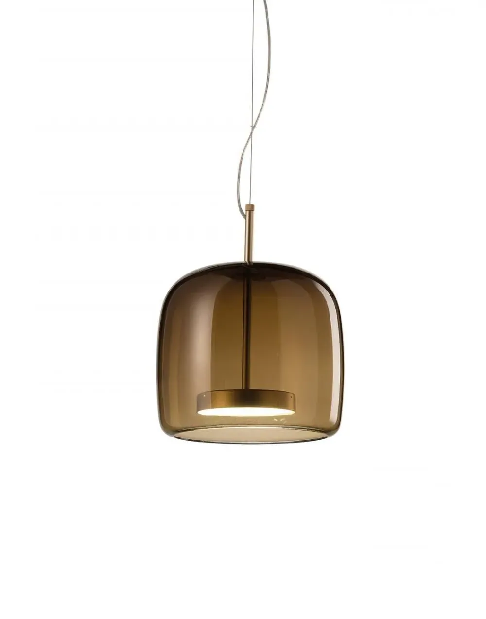 Single Pendant Light with LED - Burnt Earth, Glass