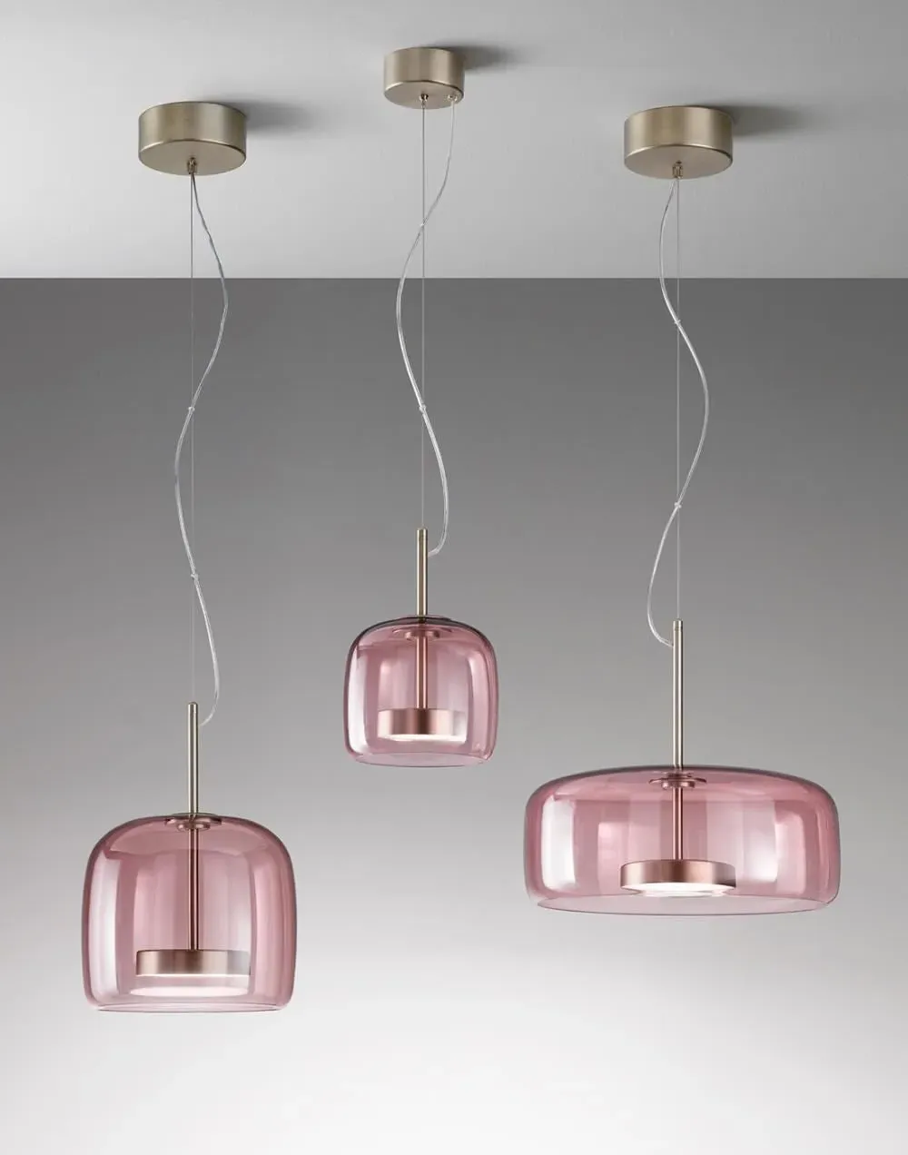 Single Pendant Light with LED - Smokey, Glass