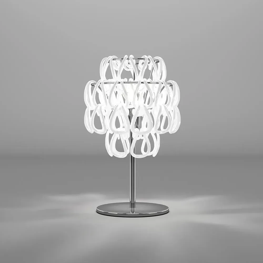 Table Lamp Chain Design - White, Glass