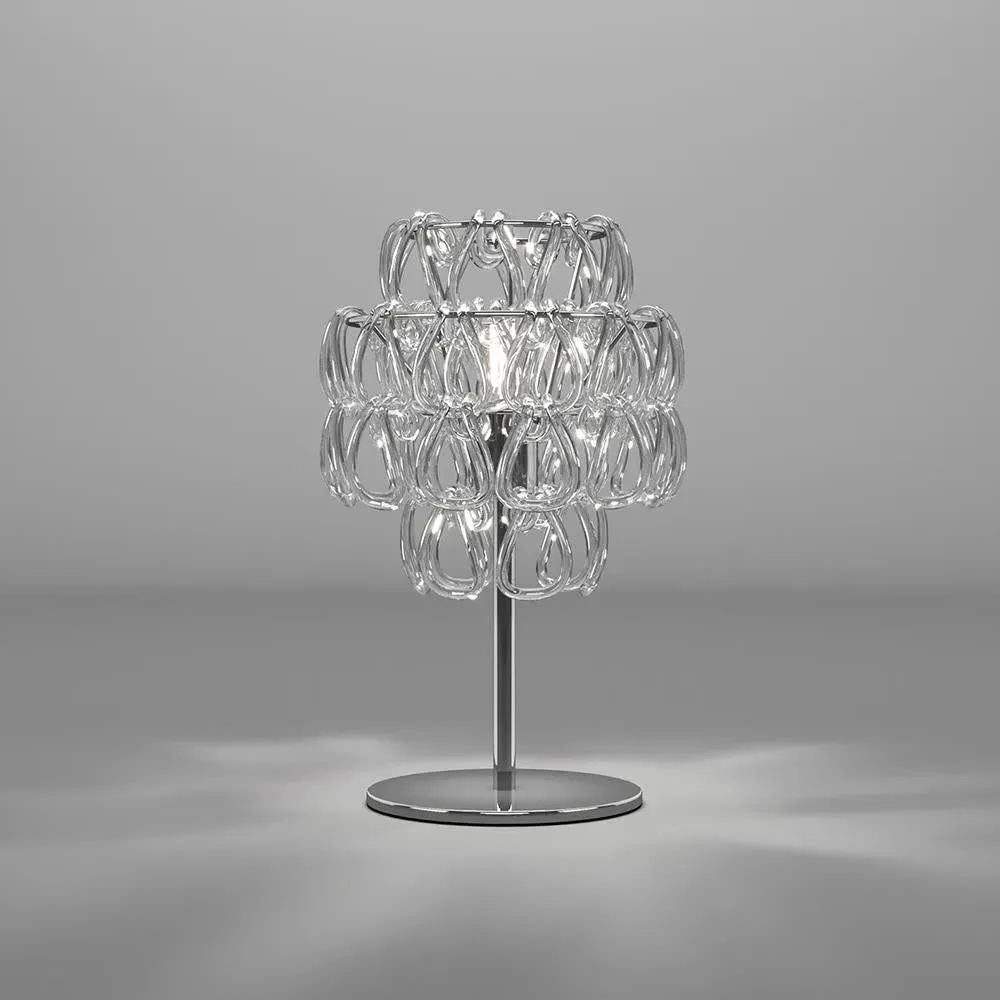 Table Lamp Chain Design - White, Glass