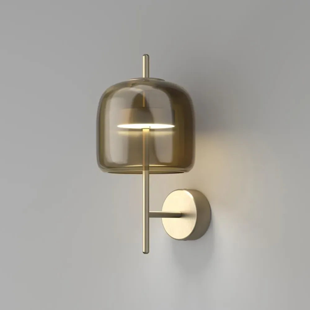 Wall Light with LED - Gold Green, Glass