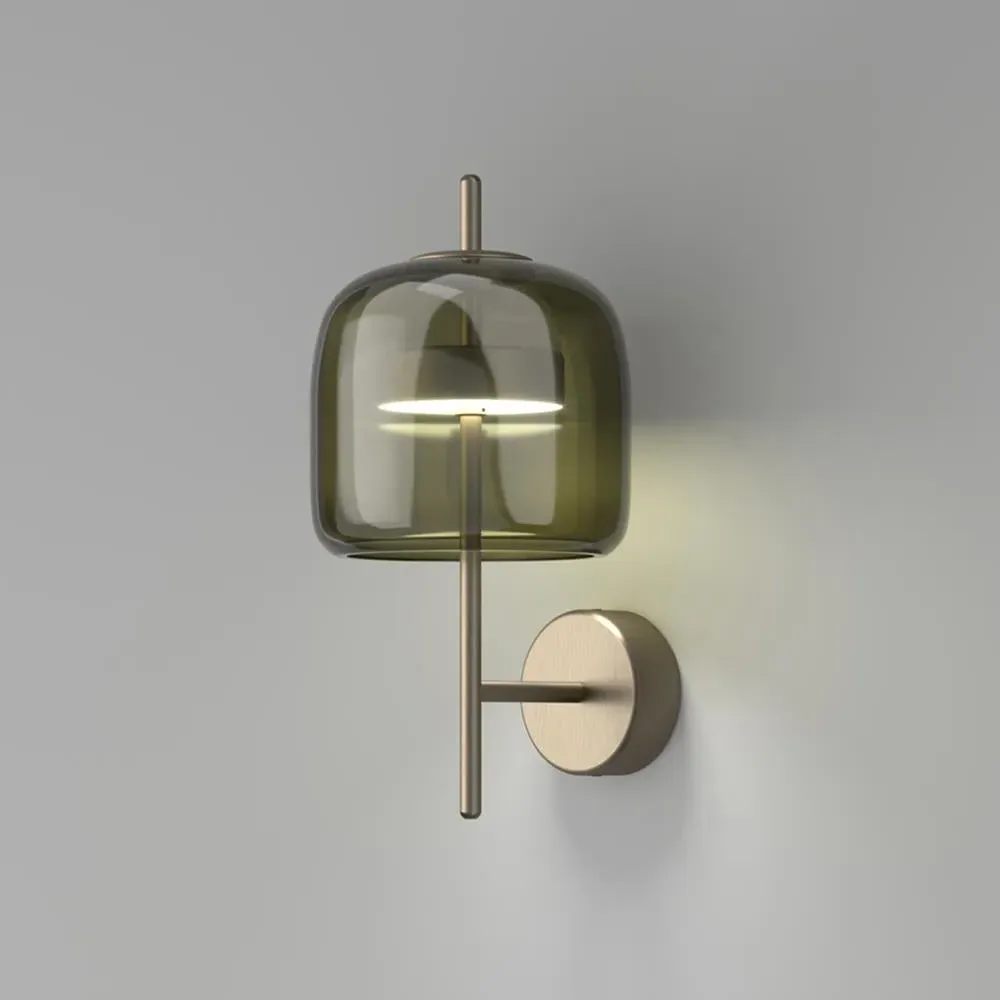 Wall Light with LED - Gold Green, Glass