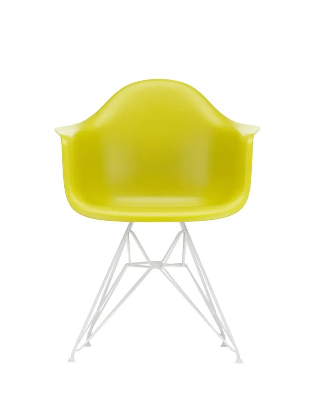 Armchair with Steel Base - White, Plastic