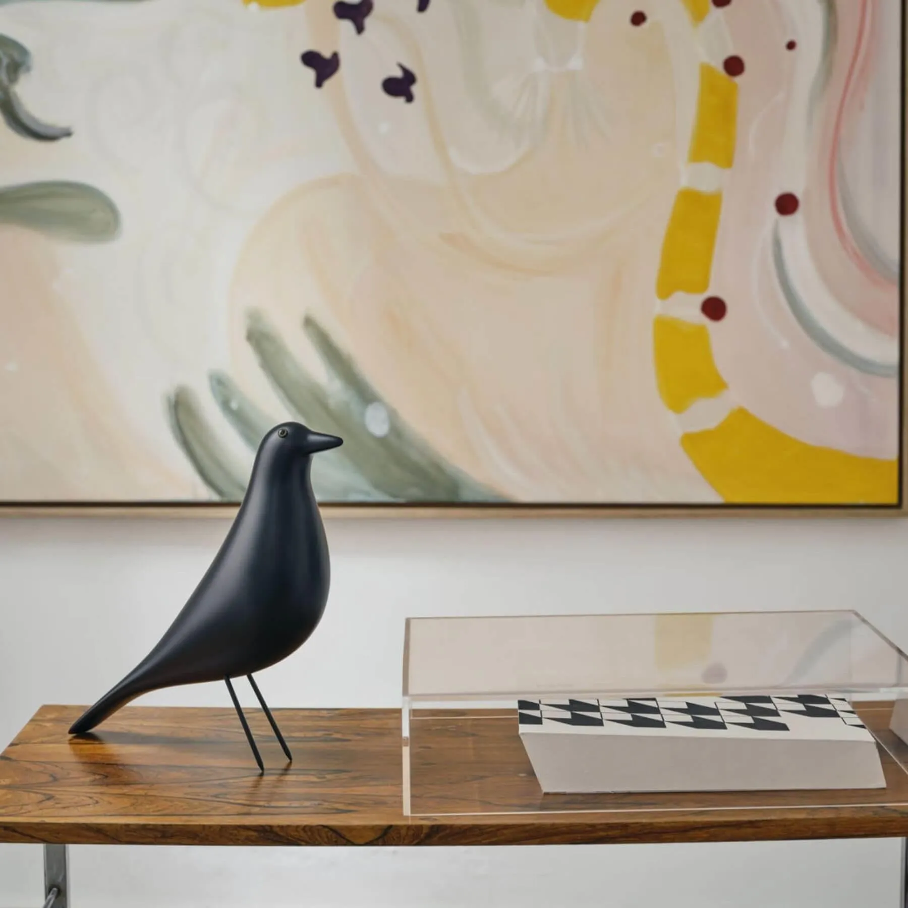 Bird Sculpture Decorative Object - Walnut Wood