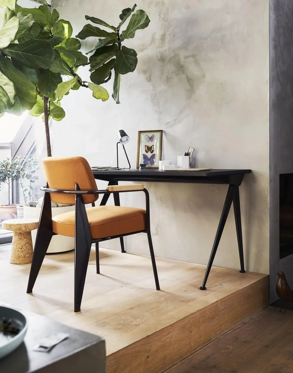 Compas Direction Desk - Dark Oak, Metal image