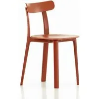 Dining Chair with Flexible Backrest - Red, Plastic