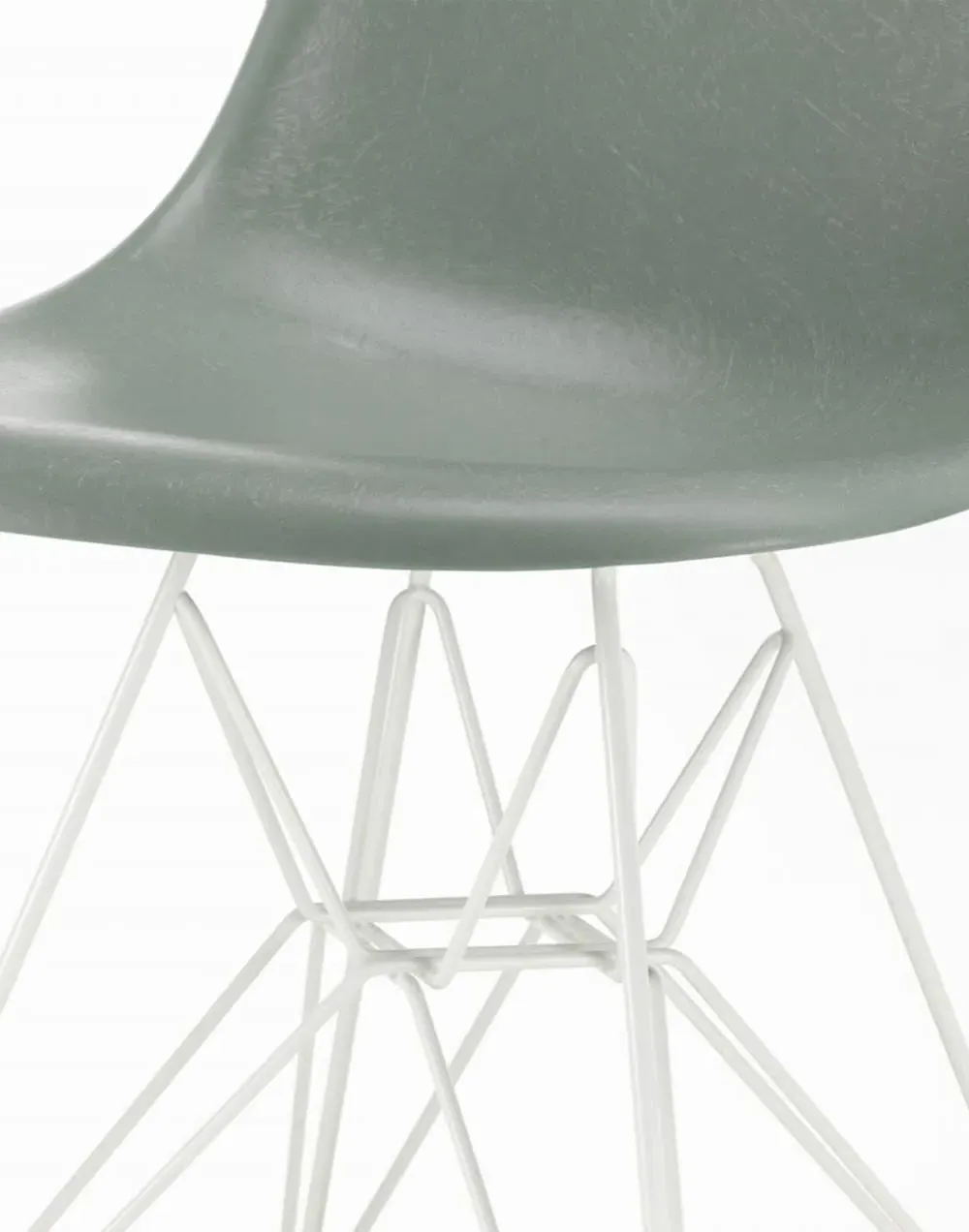 DSR Side Chair with Chrome Base - Grey, Fiberglass