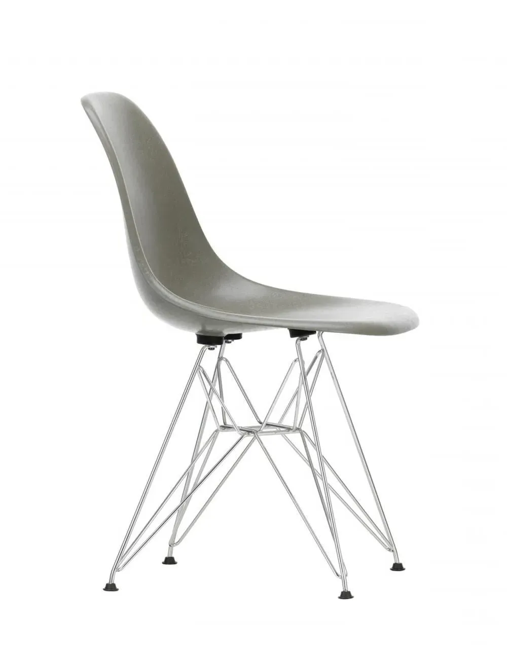 DSR Side Chair with Chrome Base - Parchment, Fiberglass