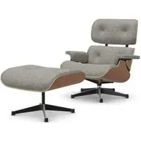 Eames Lounge Chair with Ottoman - Cream, American Cherry