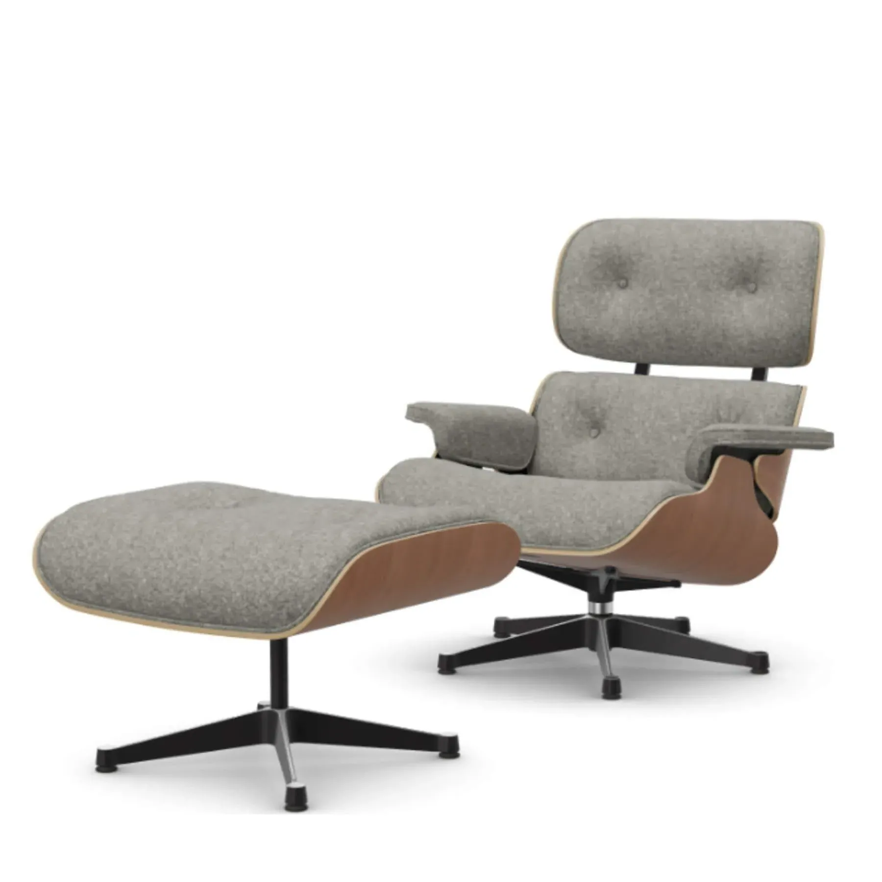 Eames Lounge Chair with Ottoman - Cream, American Cherry